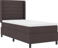 vidaXL Lit plateforme avec matelas Marron foncé 90 x 200 cm Tissu