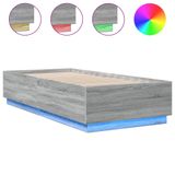 vidaXL Bedframe met LED-verlichting, grijs sonoma eiken, 120x200 cm
