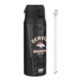 Ion8 Stalen Waterfles, 600 ml/20 oz, Lekvrij, Makkelijk te Openen, Veilige Vergrendeling, Vaatwasserbestendig, Hygiënische Flipcover, Draaggreep, Duurzaam, Reliëfprint, NFL Design