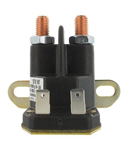 Greenstar 4752 Starter Relay for John Deere - 2 Round Clamps, 2 Flat Connectors, Black