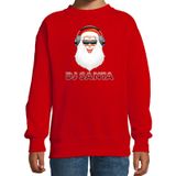 Bellatio Decorations Foute kersttrui / sweater - DJ Santa / Kerstman - rood - voor kinderen - stoere kerstkleding / christmas outfit 110/116