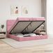 Prolenta Maison Exclusive Lit Ottoman exclusif avec matelas et tête de lit rose, dimensions 200 x 200 cm, revêtement en velours
