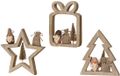 Decoris Kerstdecoratie gnoom hout 14,5x16,5cm bruin winter
