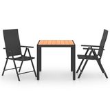 vidaXL 3-delige Tuinset - Zwart en Bruin