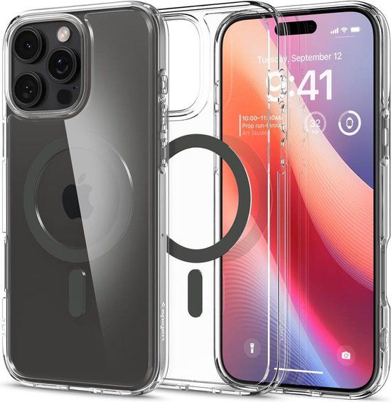 Spigen Ultra Hybrid MagFit - Hoesje Geschikt voor Apple iPhone 16 Pro Max - Compatibel met MagSafe - Back Cover Graphite