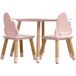 Rebecca Mobili Table enfant et 2 chaises, rose/brun, MDF pin