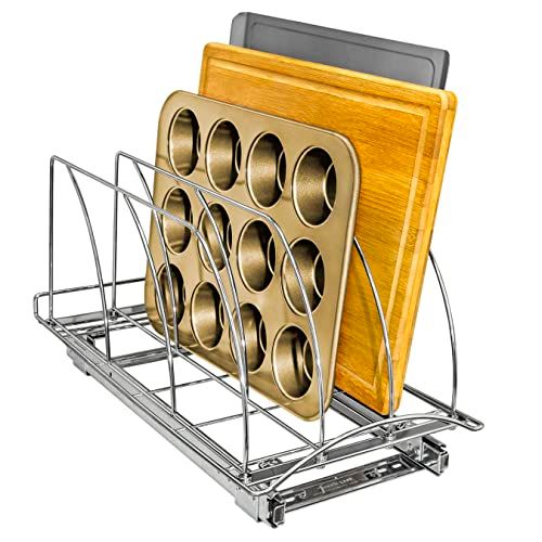 Lynk - Uitschuifbare snijplank, bakvormen en lade Organizer - Chroom