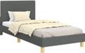 vidaXL Kinderbedframe met hoofdeinde, donkergrijs, 90 x 190 cm, stof