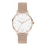Tamaris dameshorloge met Meshband van roestvrij staal en Herz-Detail – Runde schlichte horloge voor dames in zilver, Gold, Roségoud, Bicolor - cadeau-idee