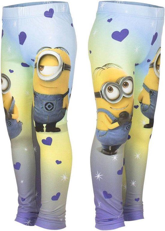 Blauwe Minions legging - Maat 98/104 - Kinderen