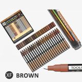 TOOLI-ART Pro Colour Series Acrylverfmarker set, 0.7mm, bruin, 22 stuks