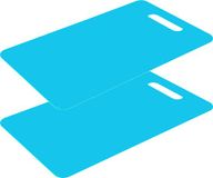 Excellent Houseware planche à découper - 2x - bleu - plastique - 34 x 24 cm