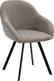 Kick Collection KICK® OLOF Draaibare Eetkamerstoel – 180° Auto-Return – Textuurstof – Taupe