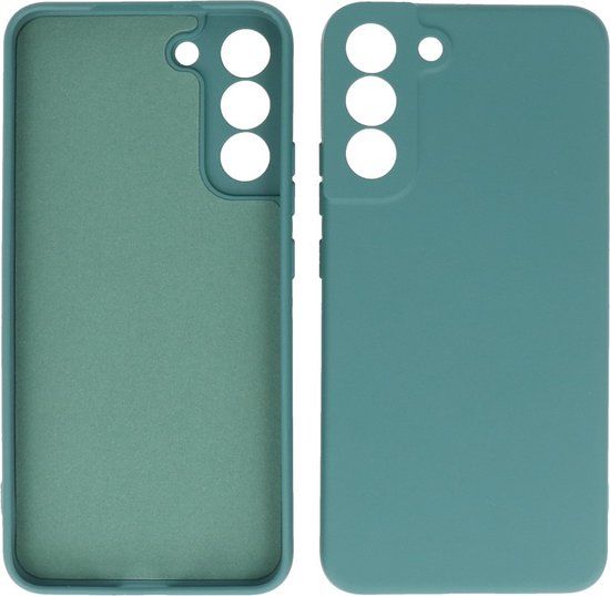 Hoesje voor Samsung Galaxy S22 Plus - Backcover - Siliconen - Donker Groen