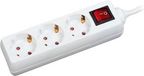 Silver Electronics 9640 stekkerdoos, 3 uitgangen, met schakelaar, wit
