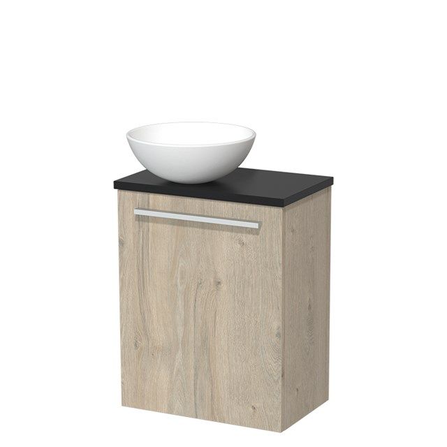 Maxaro Modulo Toiletmeubel 41 cm Lichtgrijs Eiken Mat Zwart