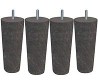 MARGOT Cottage Conique Set van 4 lattenbodem van hout, grijs eiken, hoogte 15 cm
