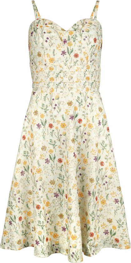 Voodoo Vixen Summer Flowers Emb Flare Dames Midi-jurk - meerkleurig - M