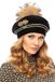 Vivisence Dames Winter Baret Wol Met Fleece Voering - Handgemaakt Met Afneembare Pompon En Gouden Details - Houdt Je Hoofd Warm Zonder Pluizen En Zit Comfortabel Voor Dagelijks Draagplezier - Zwart