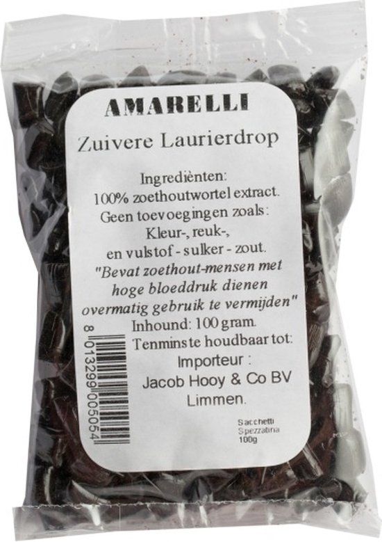 Jacob Hooy Amarelli Laurierdrop zakje brokjes 100 gram