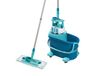 Leifheit Vloerwisser CLEAN TWIST M Ergo, Rotatiemechanisme | Dweilsysteem met 6 l centrifugeeremmer en trolley, super soft dweil voor parket, telescoopsteel 110-140 cm, 360° scharnier