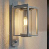 Lucande - Wandlampen buiten - 1 licht - Aluminium, glas - H: 38 cm - E27 - grijs