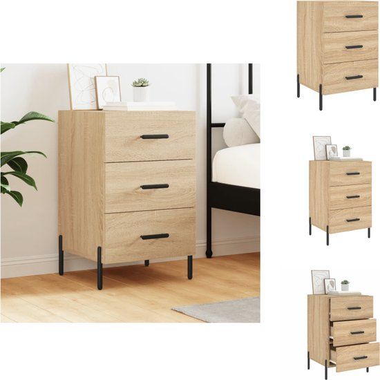 vidaXL Nachtkastje 40x40x66 cm bewerkt hout sonoma eikenkleurig
