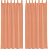 vidaXL Gordijnen met lussen 2 stuks terracotta 140x245 cm