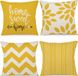Coussins décoratifs lot de 4 - décoratif - 40x40 cm - jaune - lin