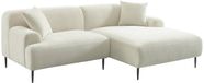 sweeek Canapé d'angle 3 places en tissu avec pieds en métal - Crème