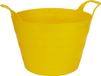 Excellent Houseware Flexibele wasmand - geel - 30 liter - kunststof - 54 x 37 cm - met handvatten