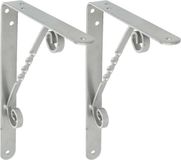 AMIG Plankdrager/steun/beugel Decoratief - 2x - Metaal - Zilver - H200 x B150 mm - Tot 110 kg