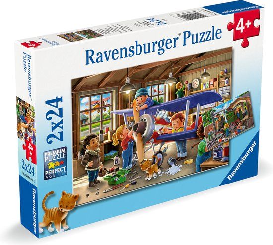 Ravensburger Airplane & Train Repair 2x24-delige Legpuzzel Kinderen vanaf 4 jaar