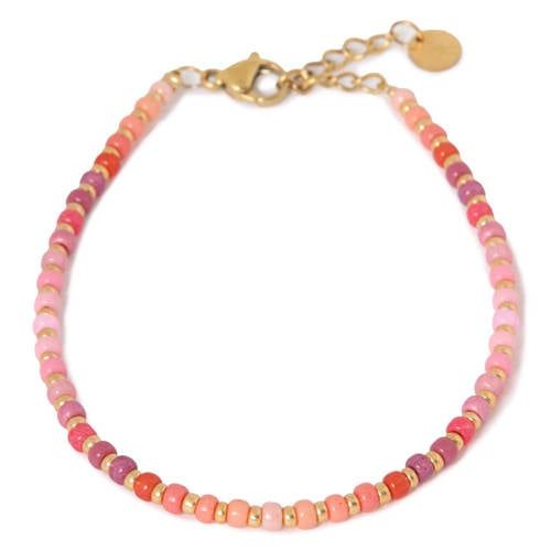 Label Kiki gold plated armband All Day Pink