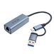 inca USB C naar Ethernet Adapter IUTP-01TX, USB 3.0 naar RJ45 1000 Mbps, 10/100/1000 Gigabit LAN Ethernet-adapter, LAN-netwerkadapter voor pc, laptop, MacBook, behuizing van aluminiumlegering