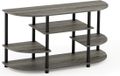 Furinno JAYA TV-kast met eenvoudig design en meerdere houten planken, Frans | Open plank voor entertainment center, tv-console, ronde hoek, woonkamer, slaapkamer
