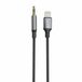 Swissten 73502307 Câble audio Jack 3.5 mm vers Lightning – Adaptateur AUX pour iPhone – Tressé/Textile – 1.5 mètre – Noir