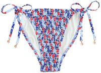 Next Dames Gerimpelde Bikinislip met Knoop aan de Zijkant Blauw