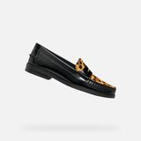 GEOX Loafers - Vrouwen - Leer - Maat 38 - Noir/Cognac