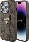 Guess 4G Triangle Grip Coque arrière - Apple iPhone 15 Pro Max - Marron