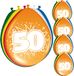 Folat 50e Verjaardag - Leeftijd Ballonnen - Set van 40 stuks - Multi Kleuren