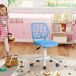 FurnitureR Kinderbureaustoel, in hoogte verstelbare draaistoel met klein gat rugleuning ontwerp, geschikt voor kinderslaapkamer of studeerkamer, blauw I