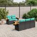 Maison Exclusive - Ensemble de meubles de jardin 6 pièces avec canapé et coussins, noir, en polyrotin