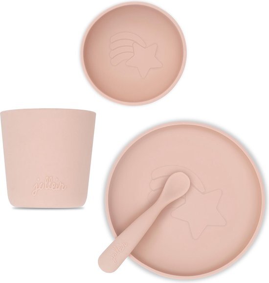 Jollein Siliconen Dinerset Pale Pink roze, pink