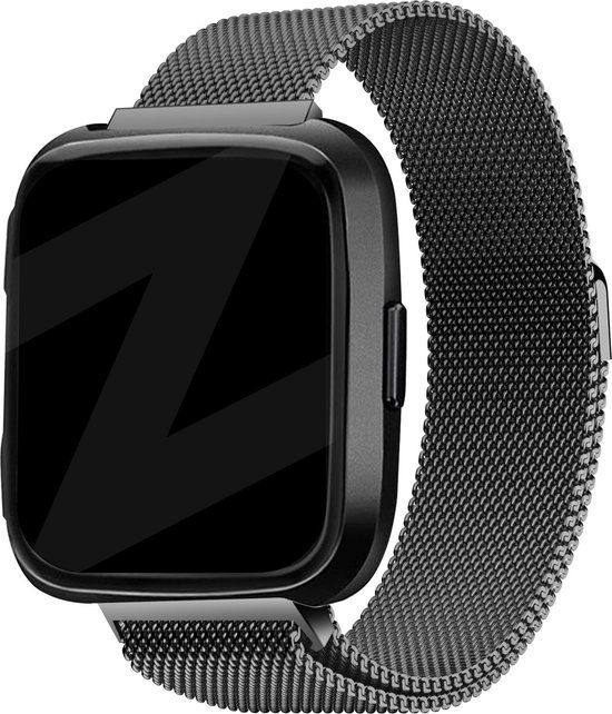 Bandz Milanese Loop Band for Fitbit Versa / Versa 2 - Black Stainless Steel