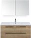BES LED Seville Badmeubelset 120 cm - 2 Laden Natuur Eiken - Wastafel Enjoy Enkel met Spiegelkast
