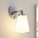 Arcchio Wandlamp Mahdi - 1 Licht - Glas, IJzer - H: 21 cm - E14 - Opaalwit, Chroom