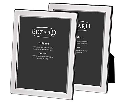 EDZARD Salerno Fotolijst Set - 2 stuks - 13x18 cm - Verzilverd