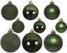 Decoris Kerstballenset - 30 stuks - 4/5/6cm - Kunststof - Donkergroen/Groen