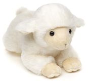 Uni-Toys - Wit lam, liggend - 21 cm - pluche schaap